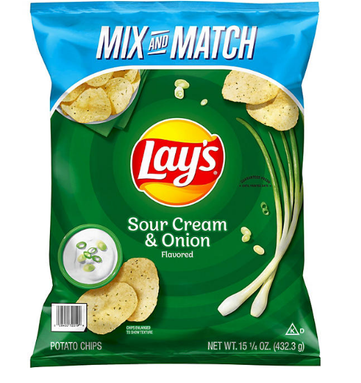 Lay's Potato Chips, Sour Cream and Onion Flavored (15.63 oz.)(2 PK)