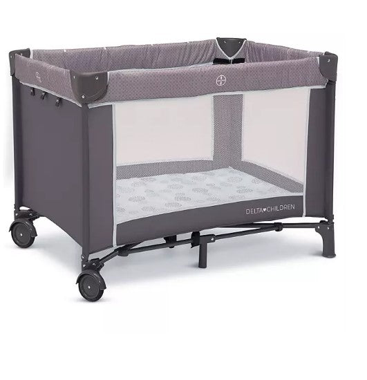 Delta Children LX Deluxe Portable Baby Play Yard With Removable Bassinet and Changing Table, Eclipse