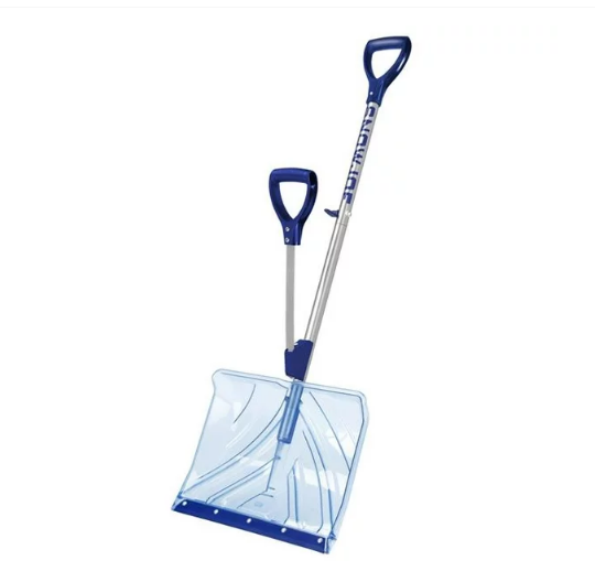 Snow Joe Shovelution SJ-SHLV02 18-IN Strain-Reducing Indestructible Shatter Resistant Polycarbonate Snow Shovel w/ Spring Assisted Handle