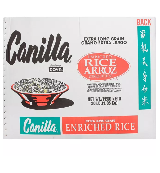 Goya Canilla Extra Long Grain Rice (20 lbs.)