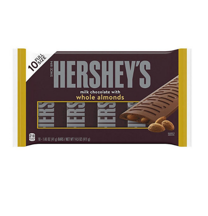 Hershey's Milk Chocolate with Almonds Candy Bars (14.5 oz., 10 ct.)