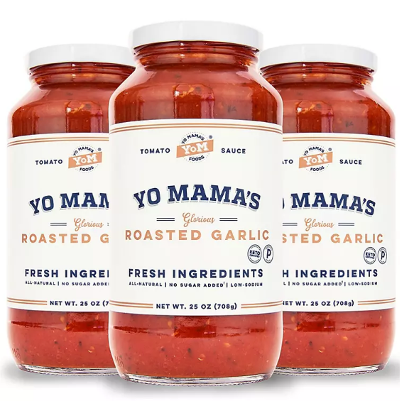 Yo Mama's Foods Low-Carb Roasted Garlic Sauce (25 oz., 3 pk.)