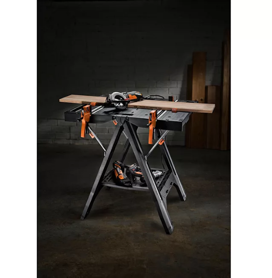 Worx Pegasus Folding Work Table and Sawhorse with Clamps