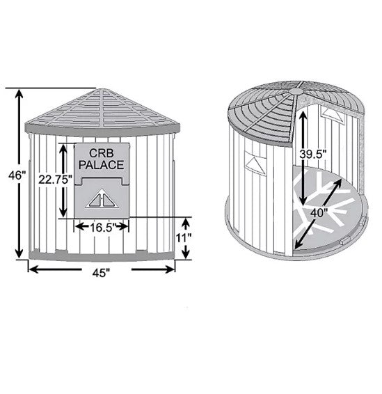 ASL Solutions Insulated Colossal Round Barn Premium Palace Dog House (38" Diam., 46"H)