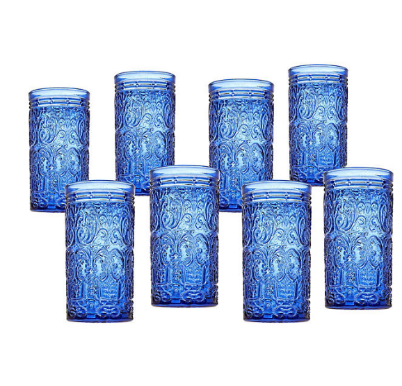 Jax Highball Glassware, Set of 8 (Assorted Colors)