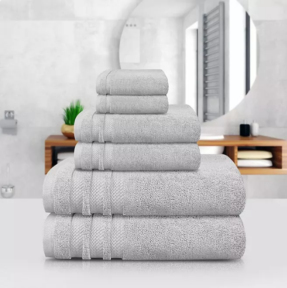 Finesse 100% Cotton 6-Piece Bath Towel Set (Assorted Colors)