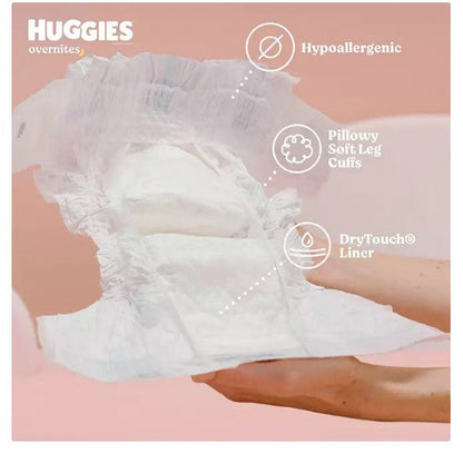 Huggies Overnites Nighttime Baby Diapers (Sizes: 3-7)