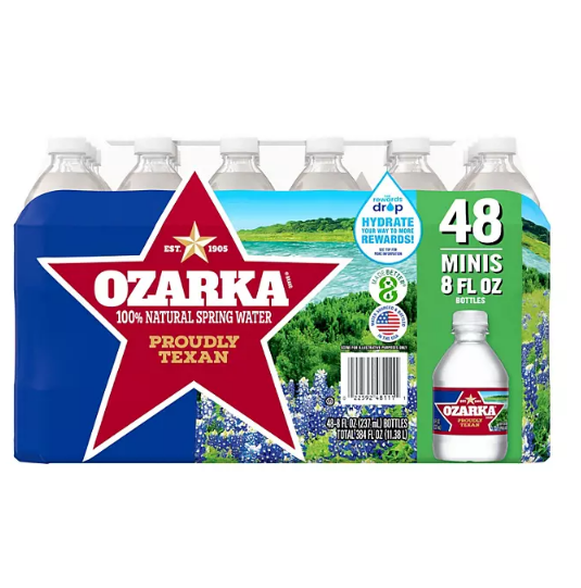 Ozarka 100% Natural Spring Water (8 fl. oz., 48 pk.)