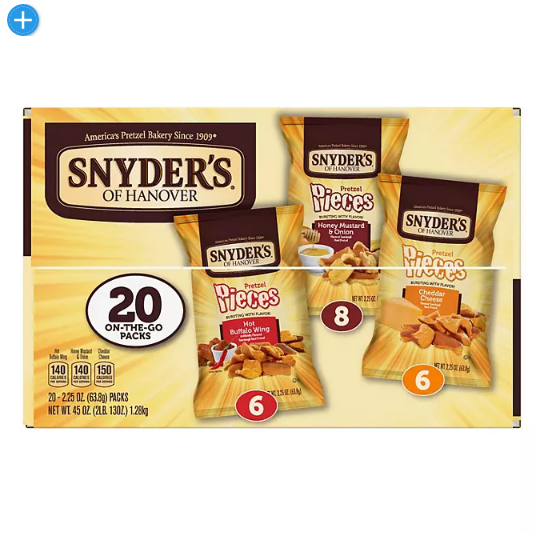 Snyder's of Hanover Pretzel Pieces Variety Pack (2.25 oz., 20 pk.)