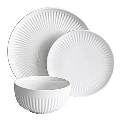 Overandback 24-Piece Fluted Dinnerware Set