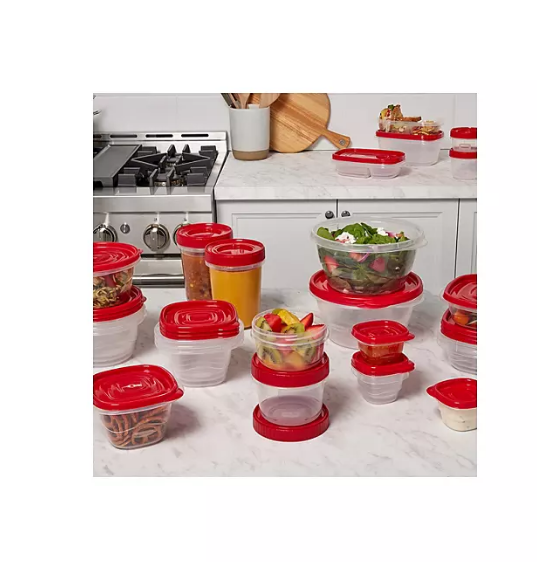 Rubbermaid 64-Piece TakeAlongs Food Storage Set with 30-Quart Storage Tote