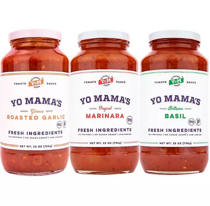 Yo Mama's Foods Low-Carb Italian Pasta Sauce Gift Box (25 oz., 3 pk.)