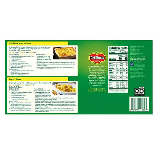 Del Monte Golden Sweet Whole Kernel Corn (15.25 oz., 8 pk.)