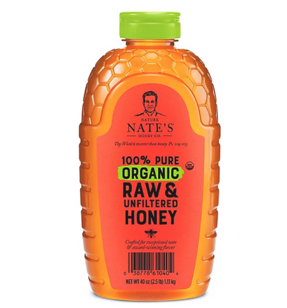 Nature Nate's 100% Organic Pure Raw and Unfiltered Honey (40 oz.)