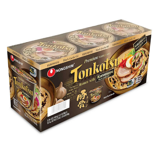 Nongshim Premium Tonkotusu Kuromayu Noodle Soup (6 pk.)