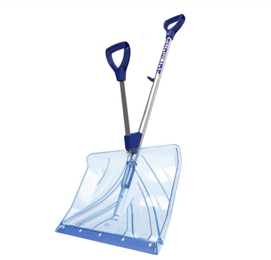 Snow Joe Shovelution SJ-SHLV02 18-IN Strain-Reducing Indestructible Shatter Resistant Polycarbonate Snow Shovel w/ Spring Assisted Handle