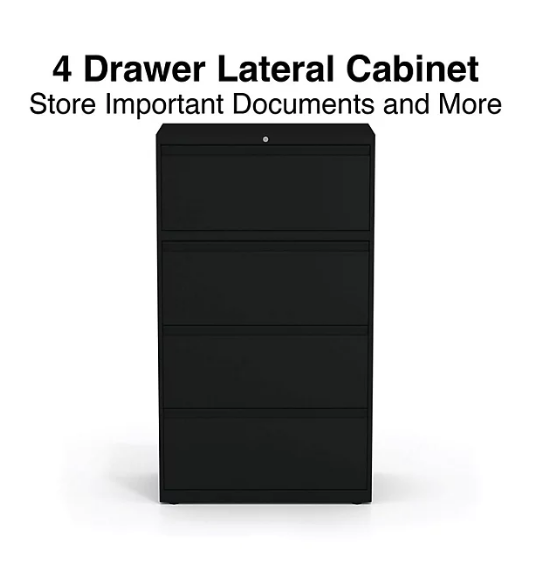 Alera Four-Drawer Lateral File Cabinet, 30w x 18d x 52.5h, Assorted Colors