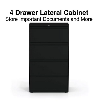 Alera Four-Drawer Lateral File Cabinet, 30w x 18d x 52.5h, Assorted Colors