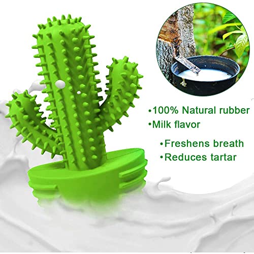 Dog Chew Toys Dog Toothbrush Stick Teeth Cleaning Brush Dental for Small Medium Large Dog, Rubber Dog Squeaky Toys for Aggressive Chewers Cactus Tough Toys Interactive for Training Cleaning Teeth