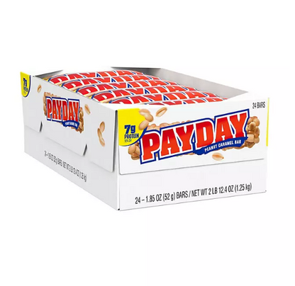 PAYDAY Peanut Caramel Movie Snack, Bulk, Individually Wrapped Candy Bars (1.85 oz., 24 ct.)