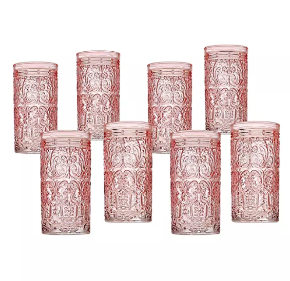 Jax Highball Glassware, Set of 8 (Assorted Colors)