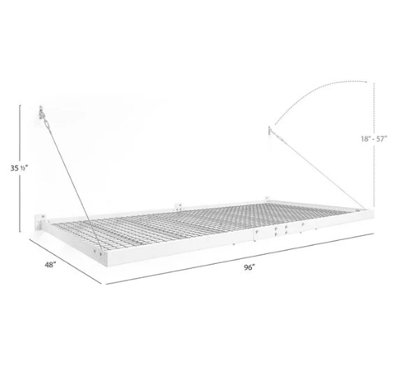 NewAge Products Pro Series 4 ft. x 8 ft. Wall-Mounted Steel Shelf (Set of 2)