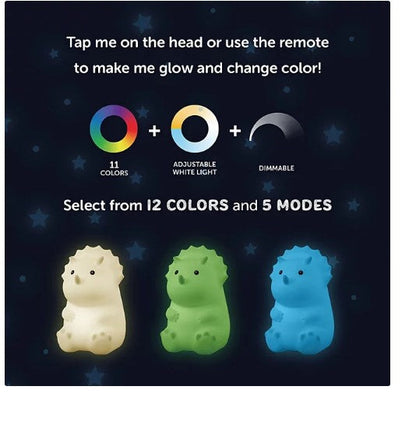 Globe Electric Dinosaur Duo Multicolor Changing LED Silicone Night Light