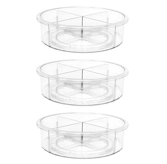 Gourmet Kitchen Revolving Organizer with Dividers, Set of 3