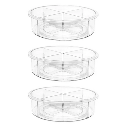 Gourmet Kitchen Revolving Organizer with Dividers, Set of 3