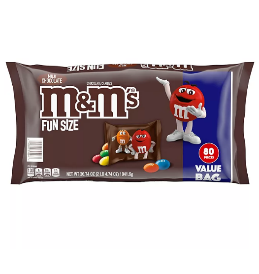 M&M's Milk Chocolate Fun Size Bulk Halloween Candy (80 ct.)