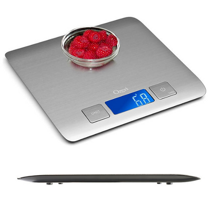 Zenith Digital Kitchen Scale by Ozeri, Refined Stainless Steel with Fingerprint-Resistant Coating