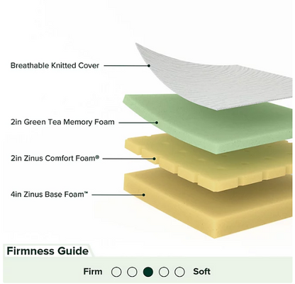 ZINUS Night Therapy 8" Medium Memory Foam Mattress