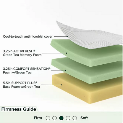 ZINUS Night Therapy 12” Cooling Memory Foam Mattress Set with Antimicrobial Cover - Available in Twin, Full, Queen, King