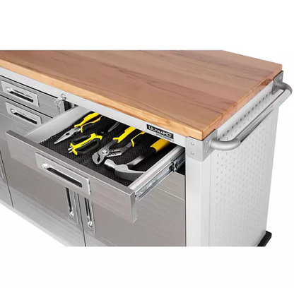 Seville Classics® UltraHD® 6-Drawer Rolling Workbench, 65.25" W x 20" D x 37.5" H