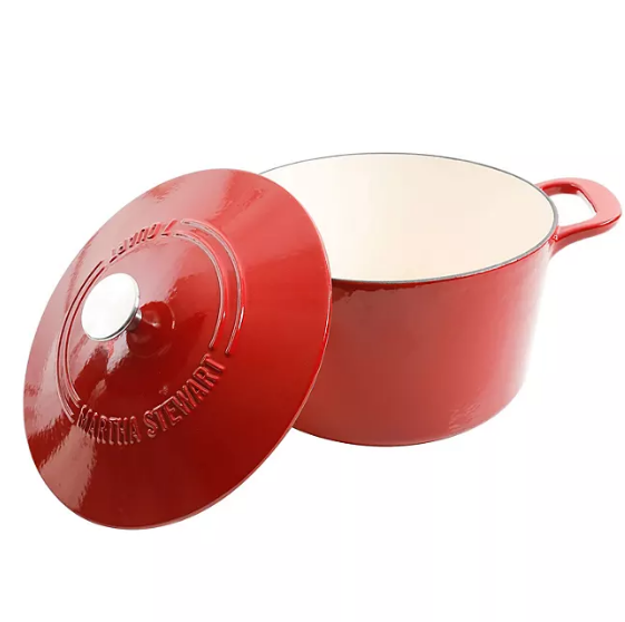 Martha Stewart 4-Quart and 7-Quart Enamel on Cast Iron Dutch Ovens, 2 Pack (Assorted Colors)