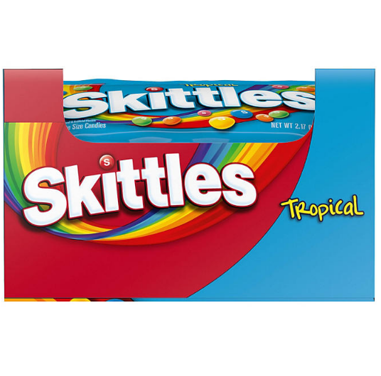 Skittles Tropical Full Size Fruity Chewy Candy Bulk Pack (2.17 oz., 36 ct.)