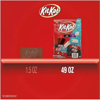 KIT KAT Snack Size Assortment Bag with KIT KAT Milk Chocolate, KIT KAT Dark Chocolate, KIT KAT Birthday Cake (49 oz.)