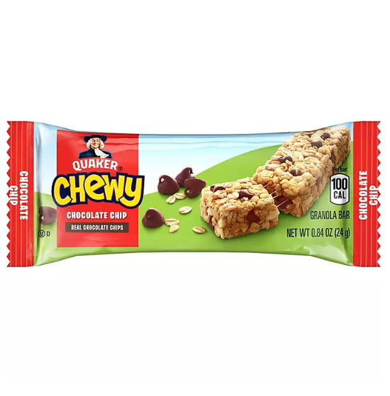 Quaker Chewy Variety Pack, Chocolate Chip and Peanut Butter Chocolate Chip (60 ct.)