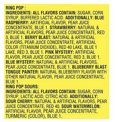 Ring Pop Assorted Flavors Lollipops Candy Tub Bulk Variety Pack (0.5 oz., 44 ct.)