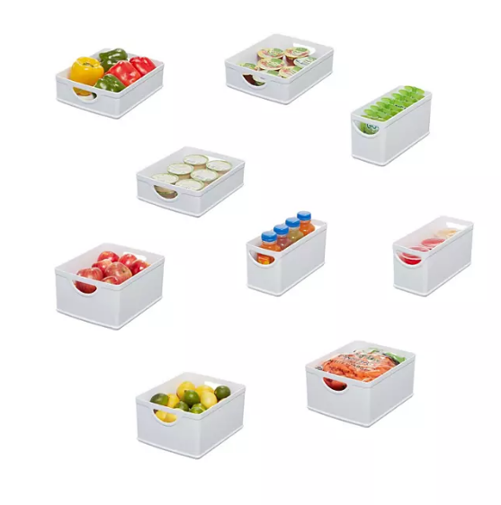 iDesign 9-Piece Recycled White Stacking Kitchen and Pantry Storage Set