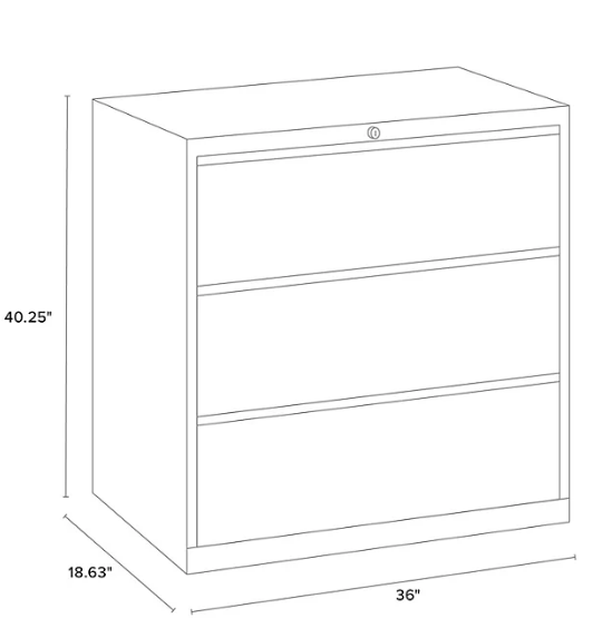 Hirsh 36" Wide 3-Drawer Lateral File Cabinet (Assorted Colors)