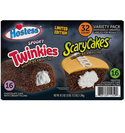 Hostess ScaryCakes Cupcakes and Chocolate Cake Twinkies Variety Pack (32 ct.)