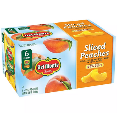 Del Monte Sliced Peaches in 100% Juice (15 oz., 6 pk.)