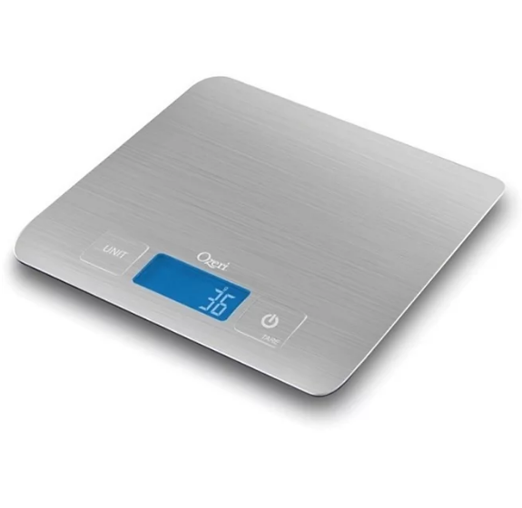 Zenith Digital Kitchen Scale by Ozeri, Refined Stainless Steel with Fingerprint-Resistant Coating