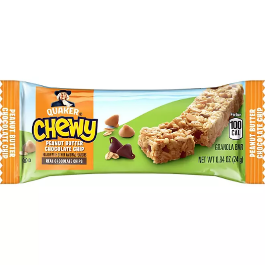 Quaker Chewy Variety Pack, Chocolate Chip and Peanut Butter Chocolate Chip (60 ct.)