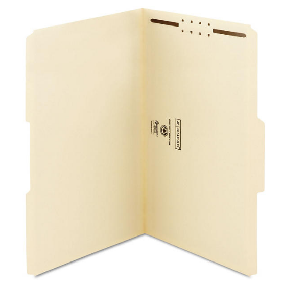 Smead 1/3 Cut Assorted Positions File Folders, One Fastener, Legal, Manila, 50ct.