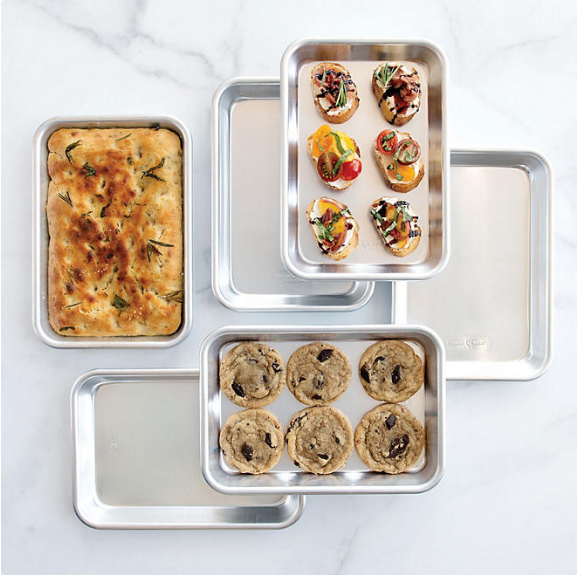 Nordic Ware Naturals Silver Eighth Sheet Pans, 6 Pack