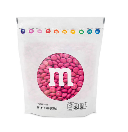 M&M’S Milk Chocolate Dark Pink Bulk Candy in Resealable Pack (3.5 lbs.)