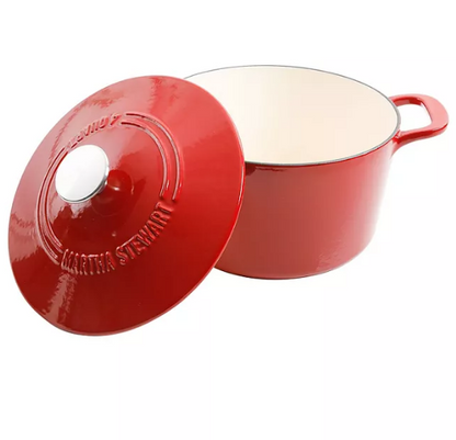 Martha Stewart 4-Quart and 7-Quart Enamel on Cast Iron Dutch Ovens, 2 Pack (Assorted Colors)