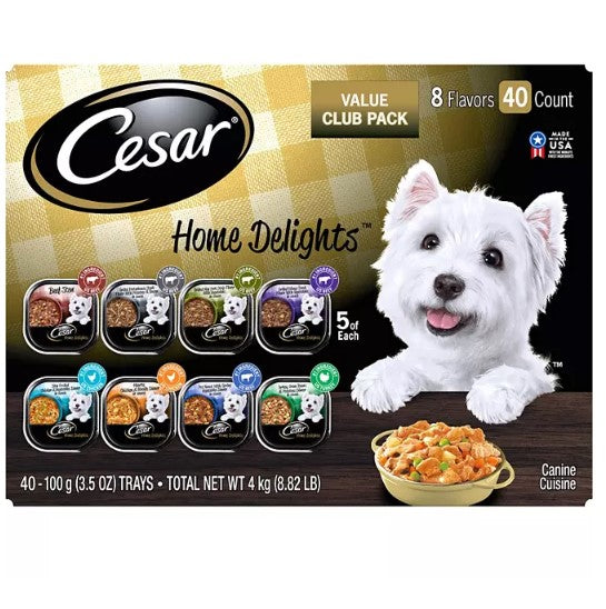 Cesar Home Delights Wet Dog Food, Variety Pack (3.5 oz., 40 ct.)